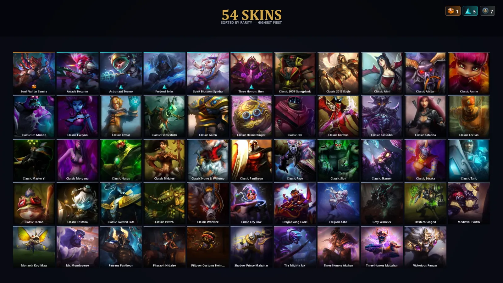 [LoL] | EUW | Level 46 | Emerald II | 63 Champions | 54 Skins | 17,011 BE