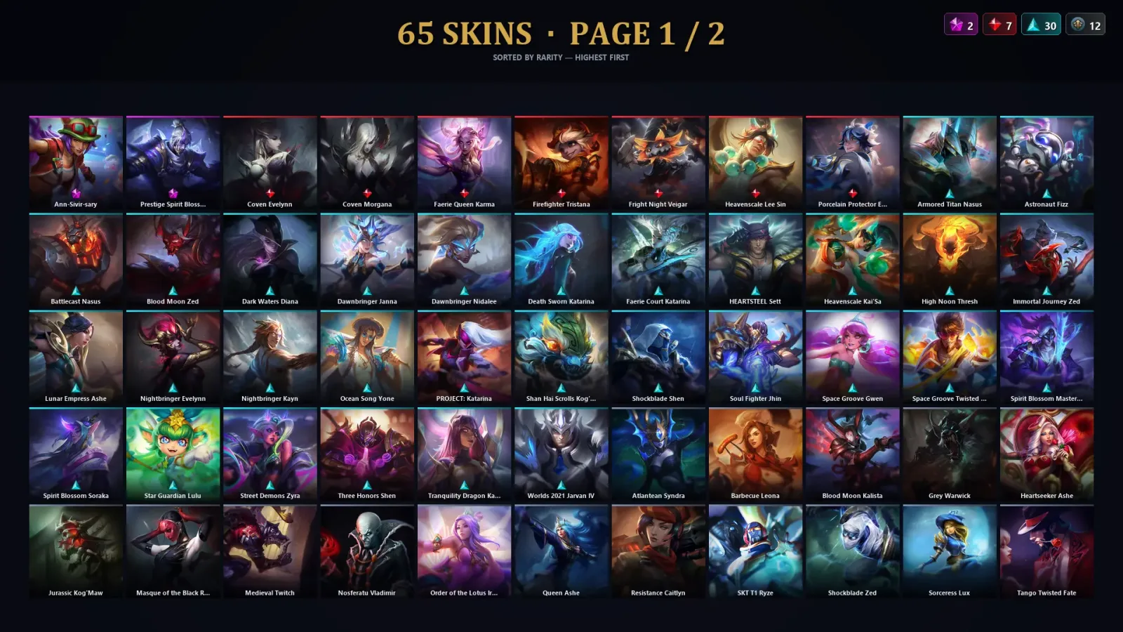 [LoL] | TR | Level 127 | 132 Champions | 65 Skins | 18,568 BE — LoL account