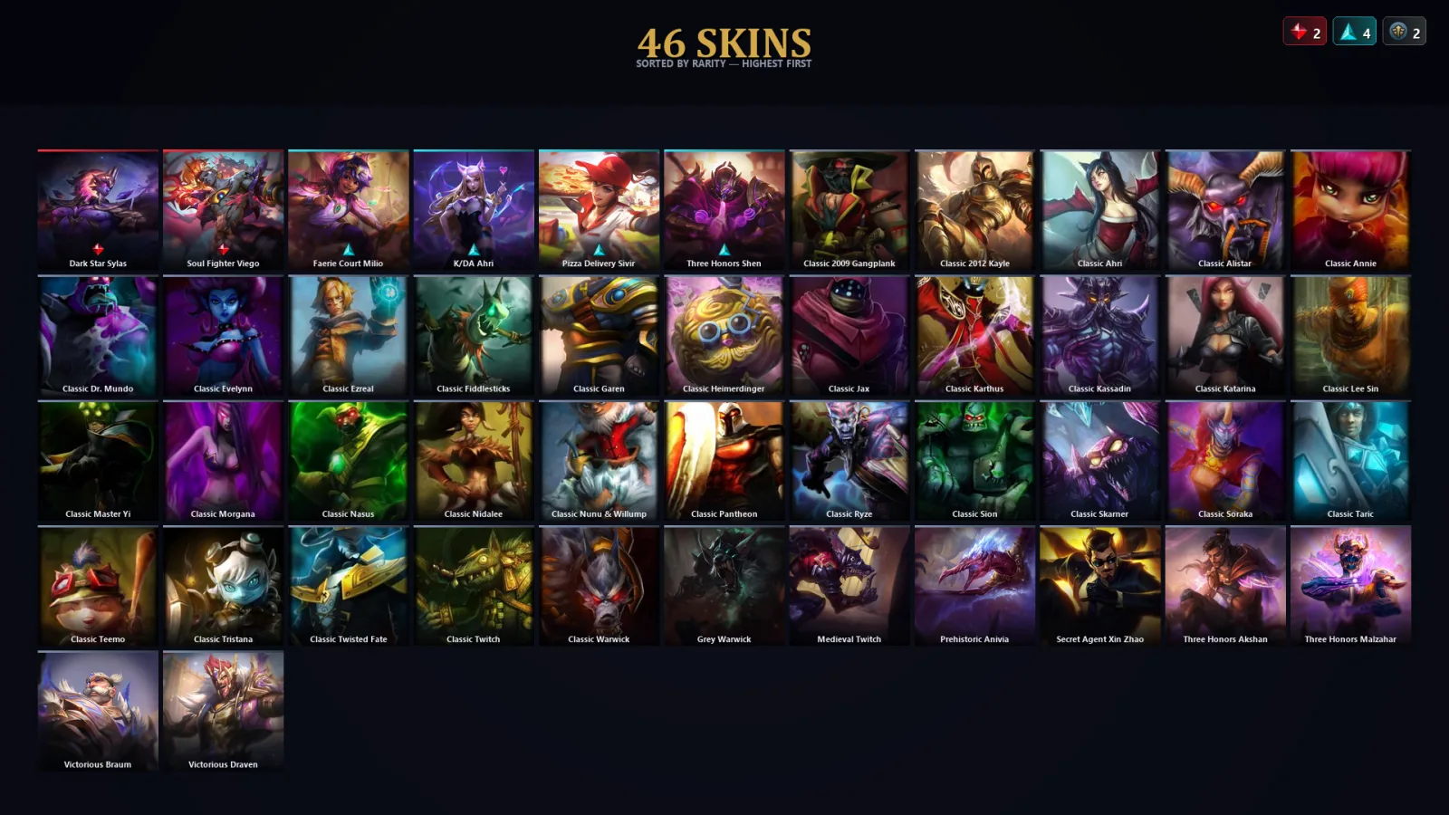 [LoL] | EUW | Level 70 | Diamond II | 78 Champions | 14 Skins | 63,186 BE