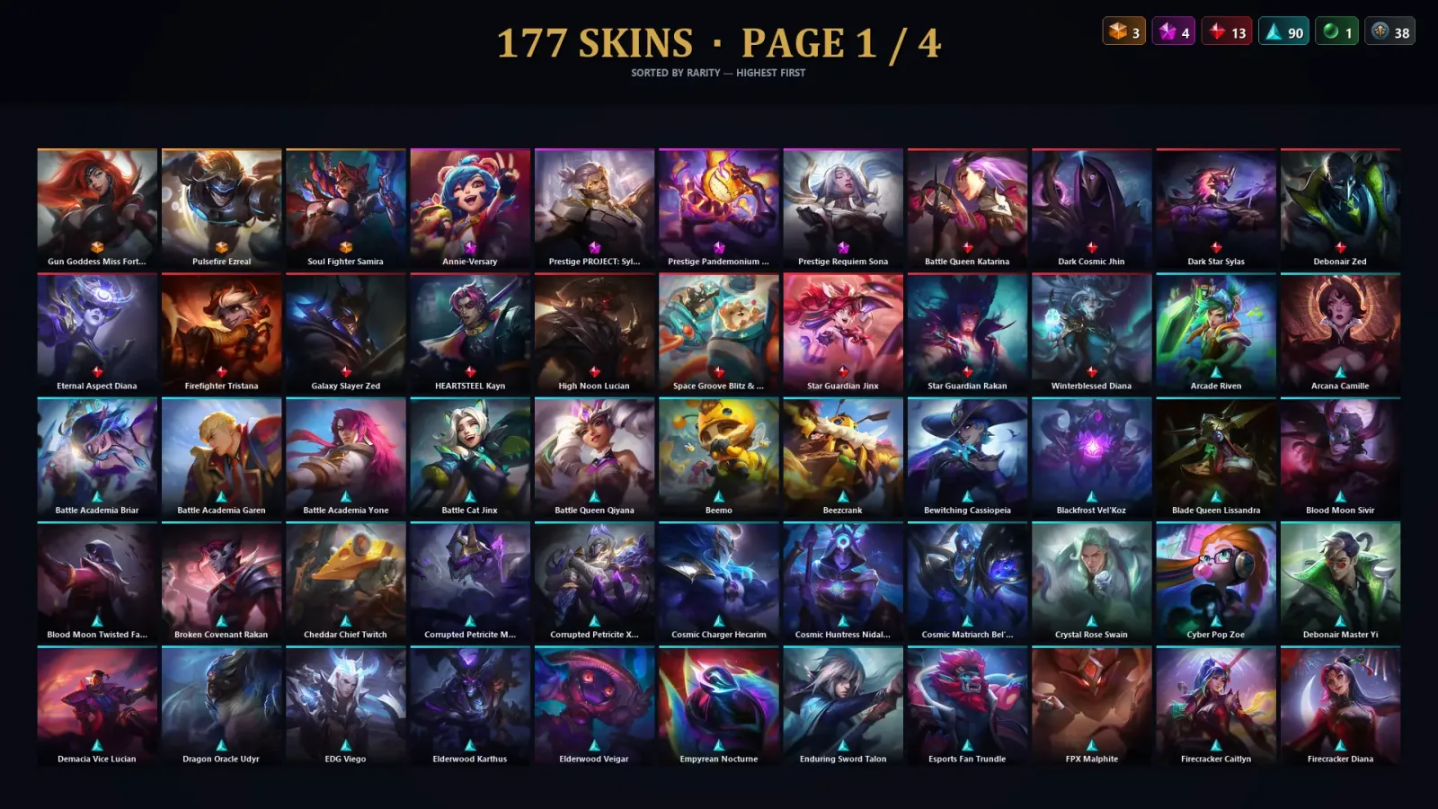 [LoL] | TR | Level 30 | Grandmaster | 172 Champions | 177 Skins | 23,190 BE — LoL account