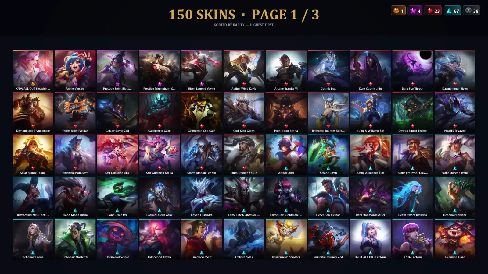 [LoL] | TR | Level 263 | Silver II | 173 Champions | 150 Skins | 119,134 BE