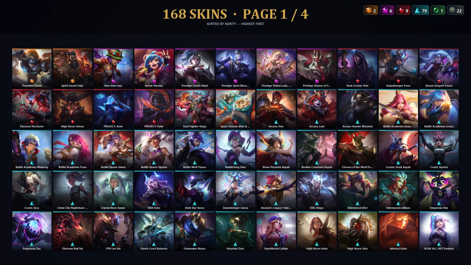 [LoL] | TR | Level 342 | Emerald III | 159 Champions | 168 Skins | 137,172 BE
