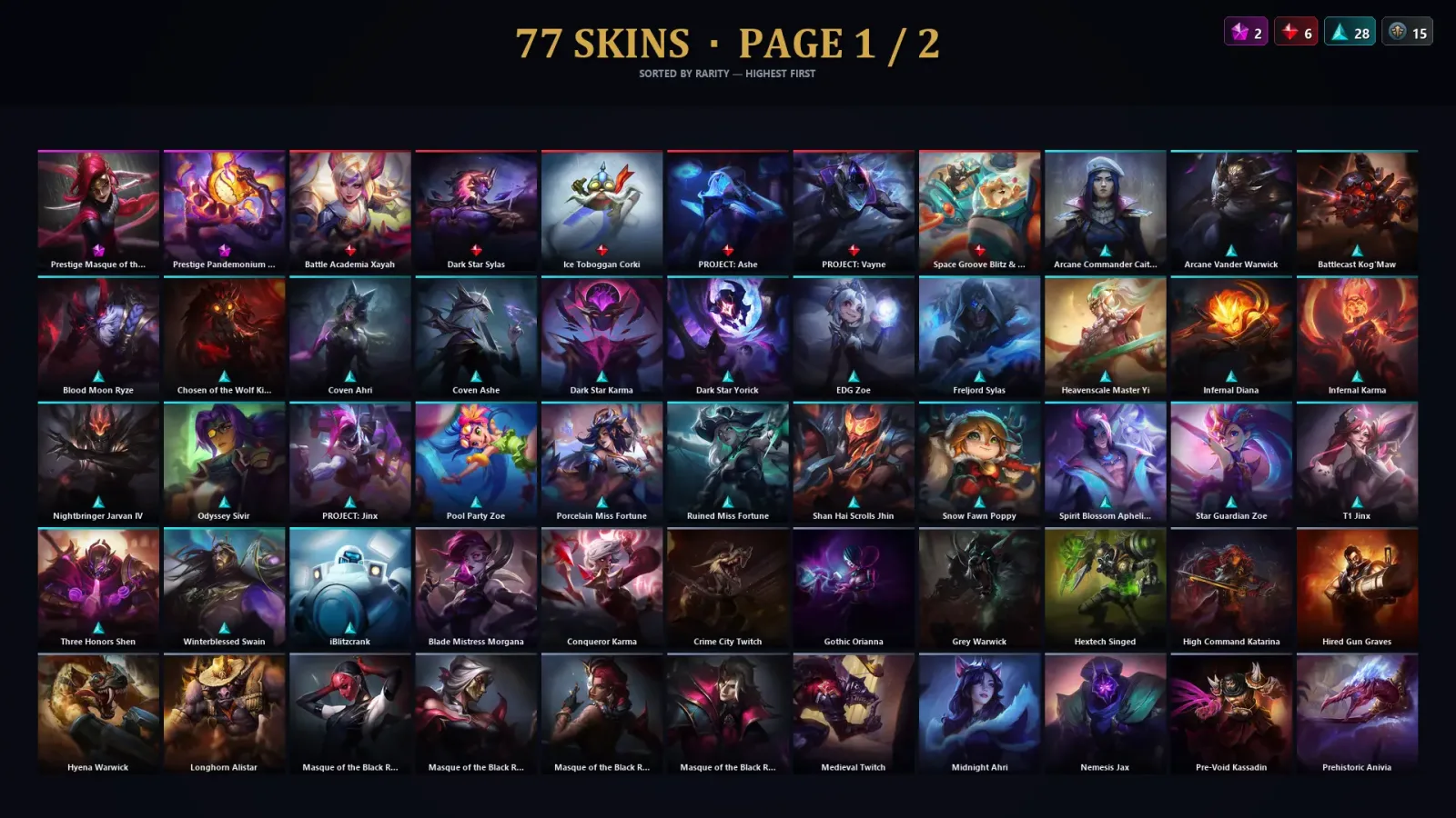 [LoL] | EUW | Level 30 | Master | 148 Champions | 77 Skins
