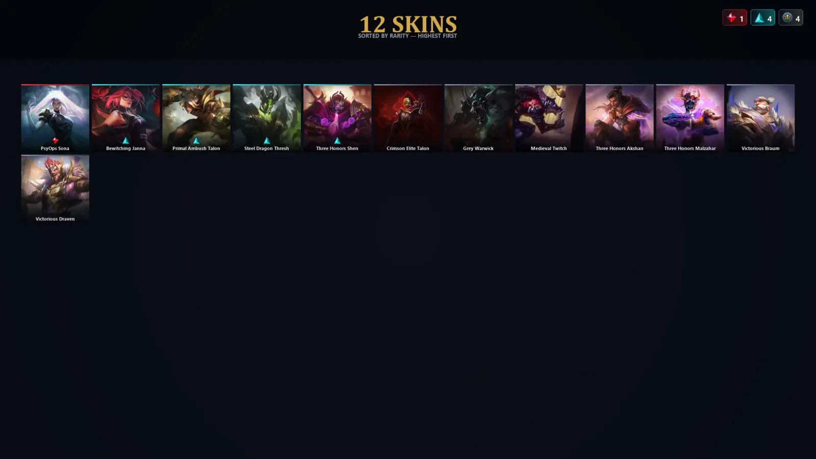 [LoL] | TR | Level 57 | Diamond IV | 81 Champions | 12 Skins | 59,533 BE