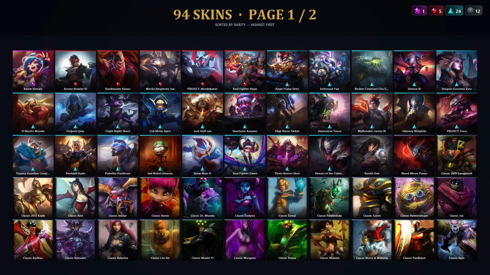 [LoL] | TR | Level 149 | Emerald I | 172 Champions | 94 Skins | 49,160 BE
