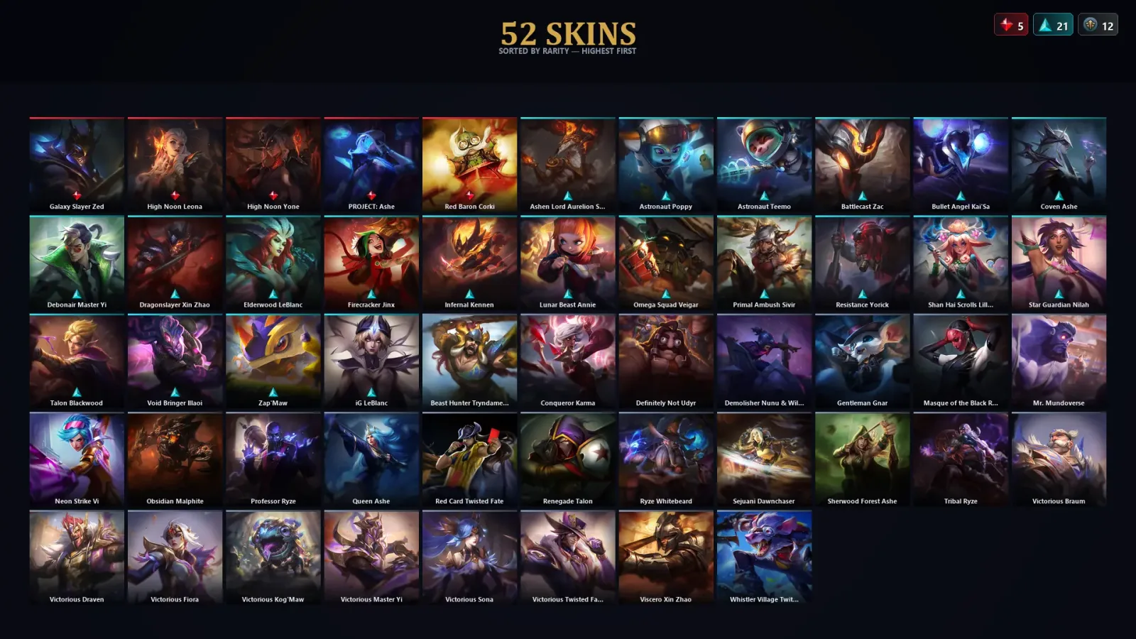 [LoL] | TR | Level 175 | Emerald III | 173 Champions | 52 Skins | 17,971 BE — LoL account