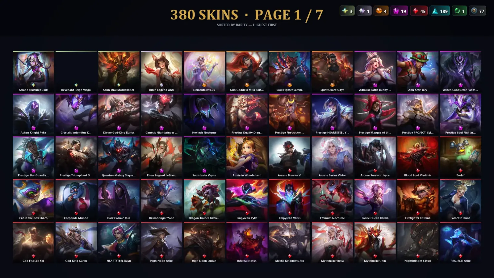 [LoL] | EUW | Level 298 | 173 Champions | 380 Skins | 67,457 BE