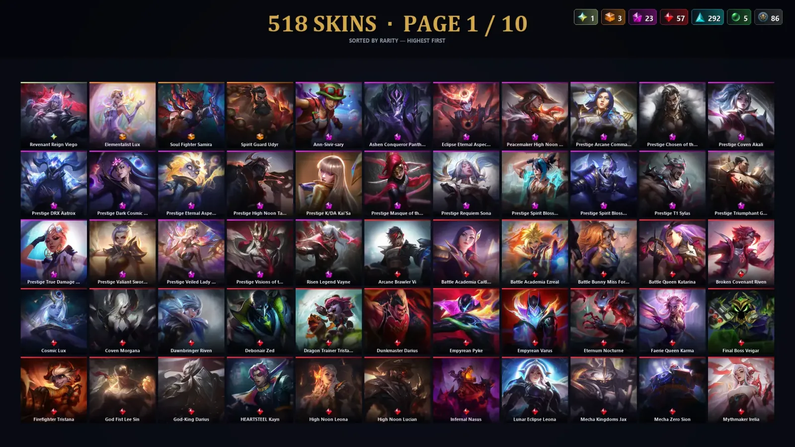 [LoL] | EUW | Level 361 | Diamond IV | 173 Champions | 518 Skins | 32,821 BE — Battle Academia Ezreal