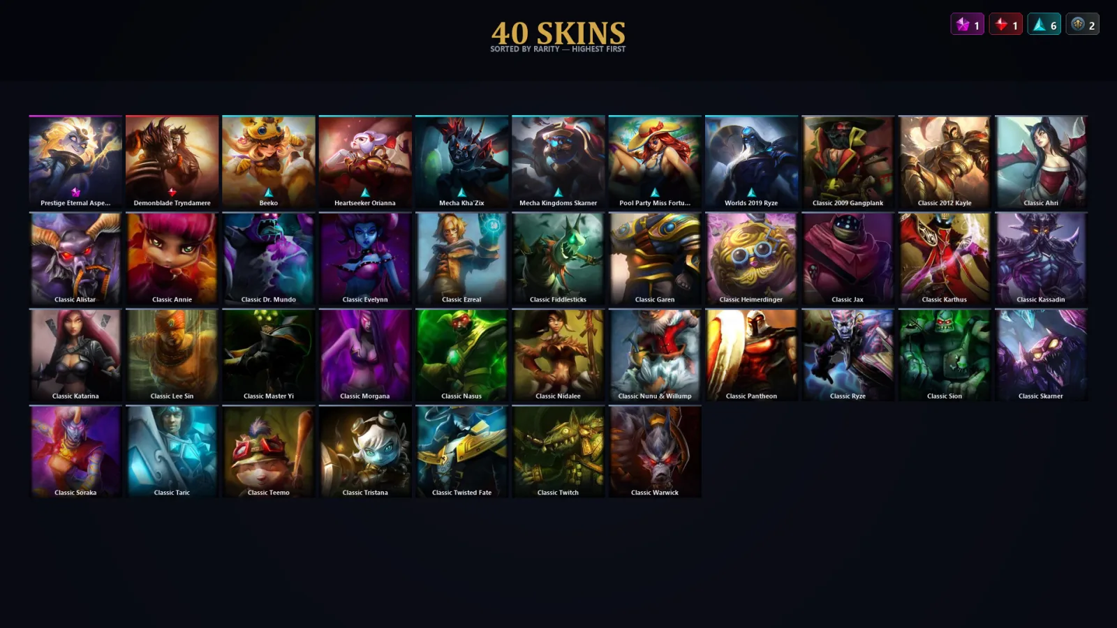 [LoL] | TR | Level 30 | 22 Champions | 40 Skins | 45,270 BE
