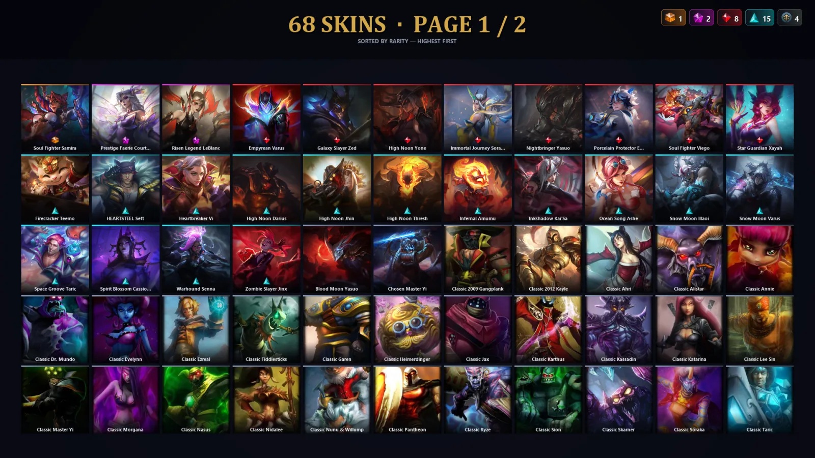 [LoL] | TR | Level 78 | Silver I | 69 Champions | 68 Skins