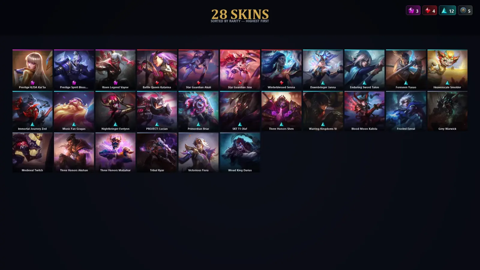 [LoL] | TR | Level 78 | Diamond IV | 122 Champions | 28 Skins — LoL account