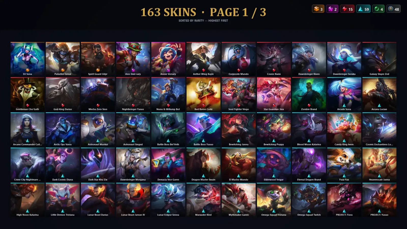 [LoL] | TR | Level 286 | Emerald I | 172 Champions | 163 Skins | 171,793 BE — LoL account