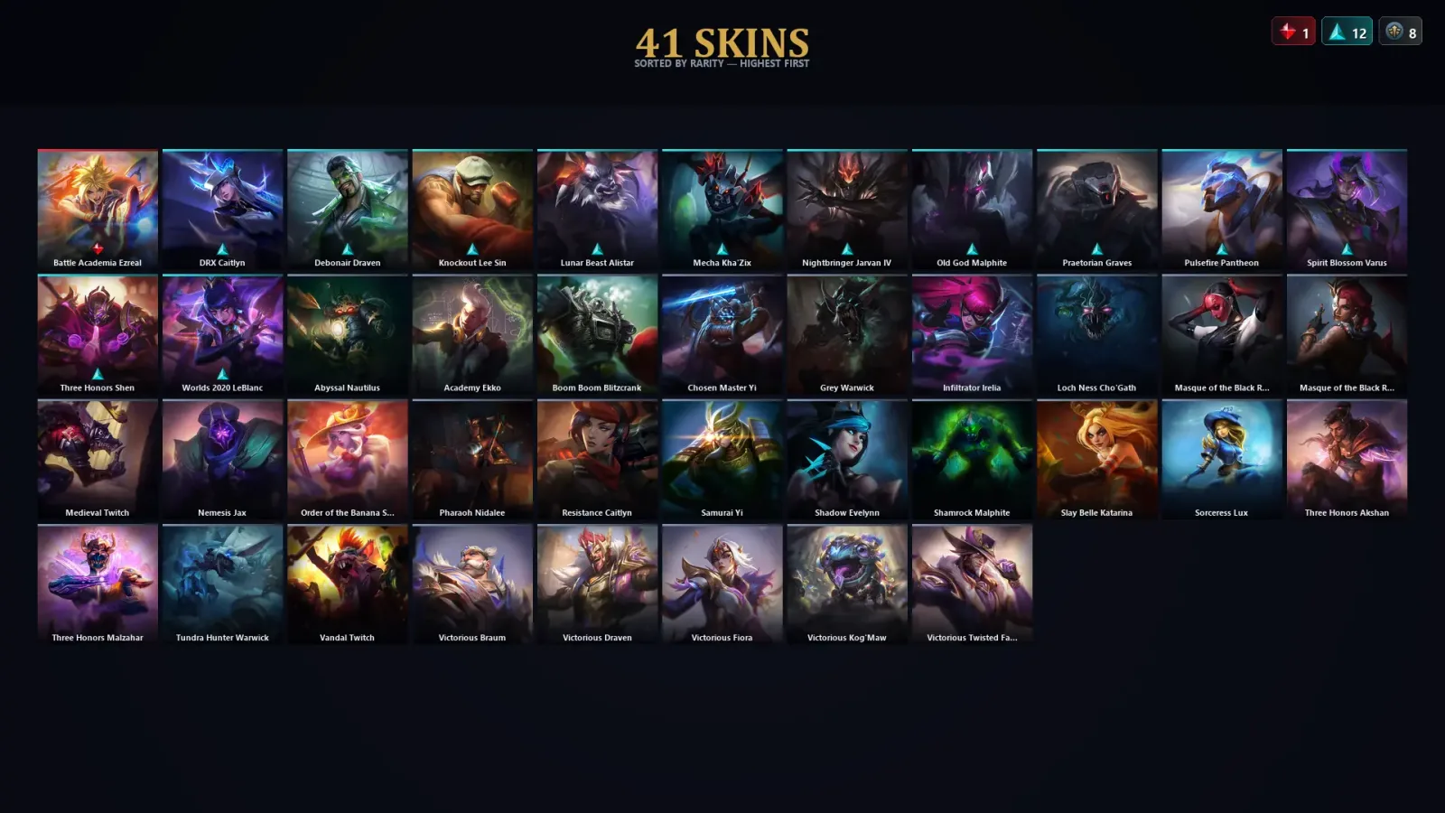 [LoL] | TR | Level 118 | Platinum I | 141 Champions | 41 Skins | 16,907 BE — LoL account