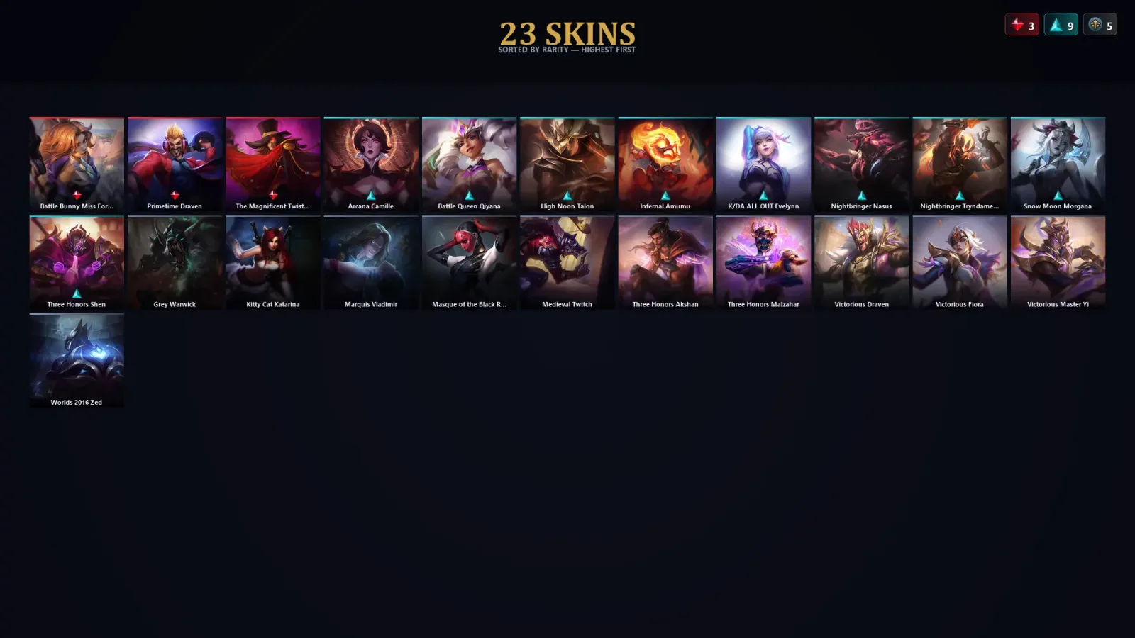 [LoL] | TR | Level 138 | Diamond IV | 119 Champions | 23 Skins | 11,014 BE