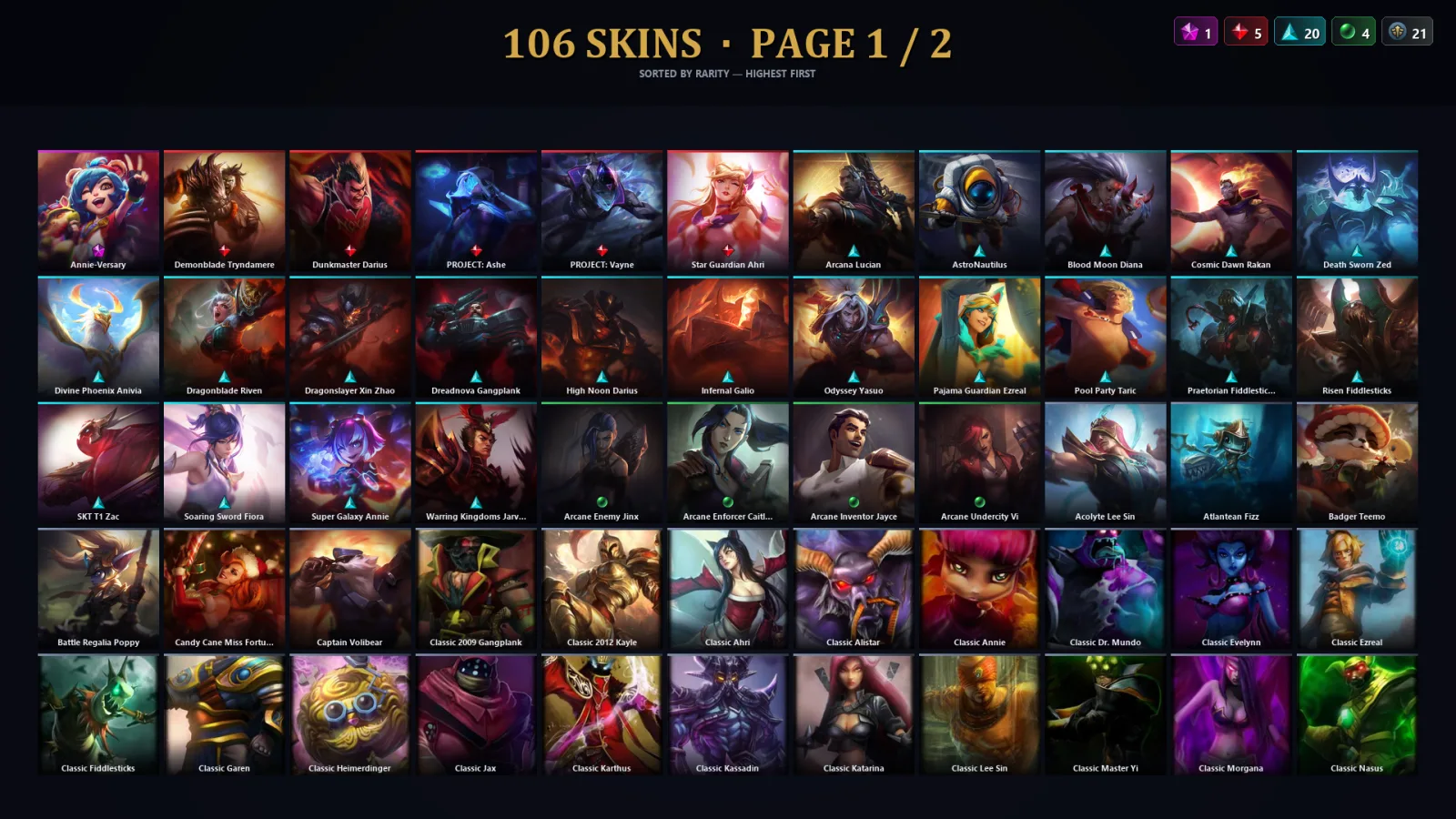 [LoL] | TR | Level 232 | Bronze II | 143 Champions | 74 Skins