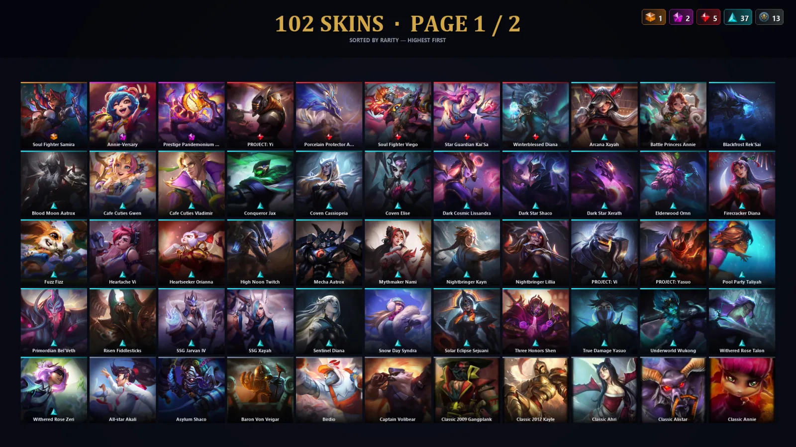 [LoL] | EUW | Level 30 | Master | 173 Champions | 102 Skins | 30,860 BE