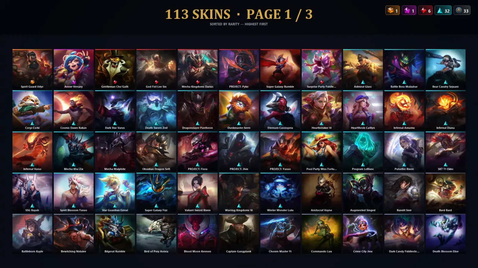[LoL] | TR | Level 230 | Gold IV | 171 Champions | 113 Skins