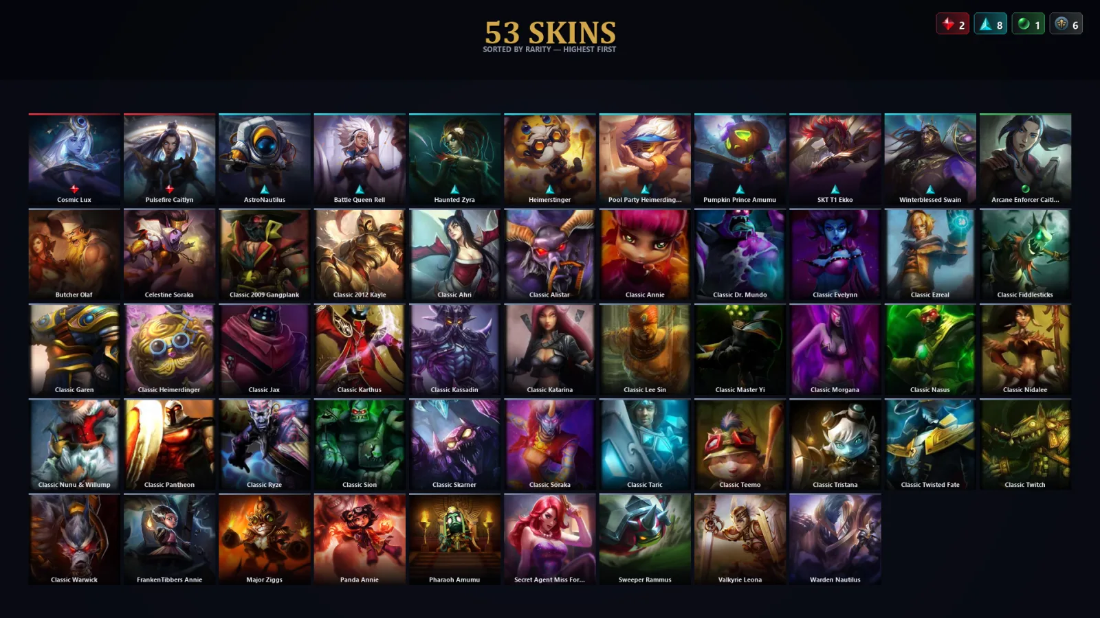 [LoL] | TR | Level 107 | 53 Champions | 21 Skins