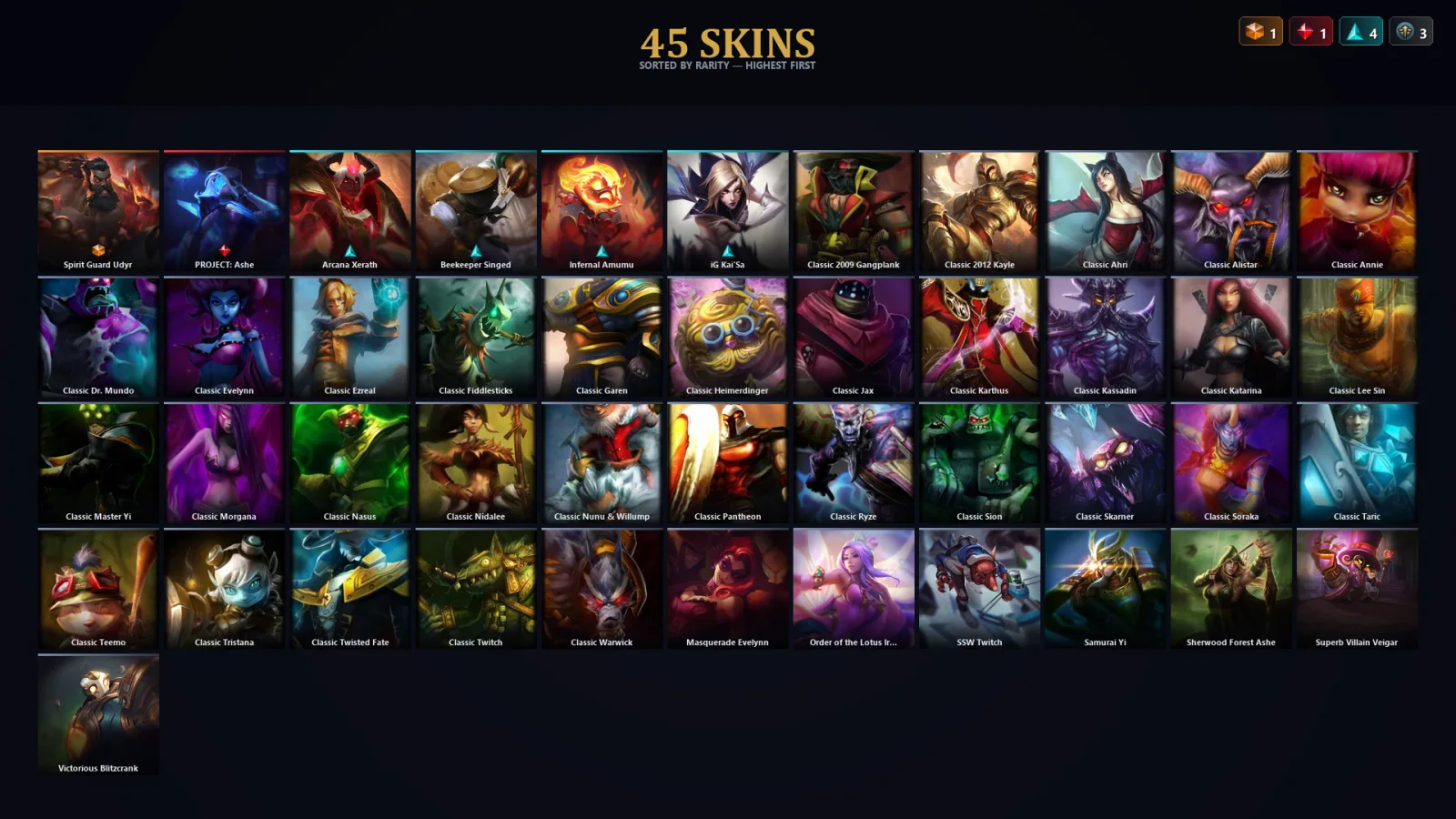 [LoL] | TR | Level 70 | 39 Champions | 13 Skins