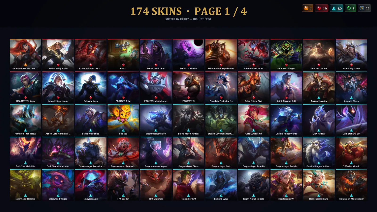[LoL] | EUW | Level 174 | Gold IV | 96 Champions | 142 Skins