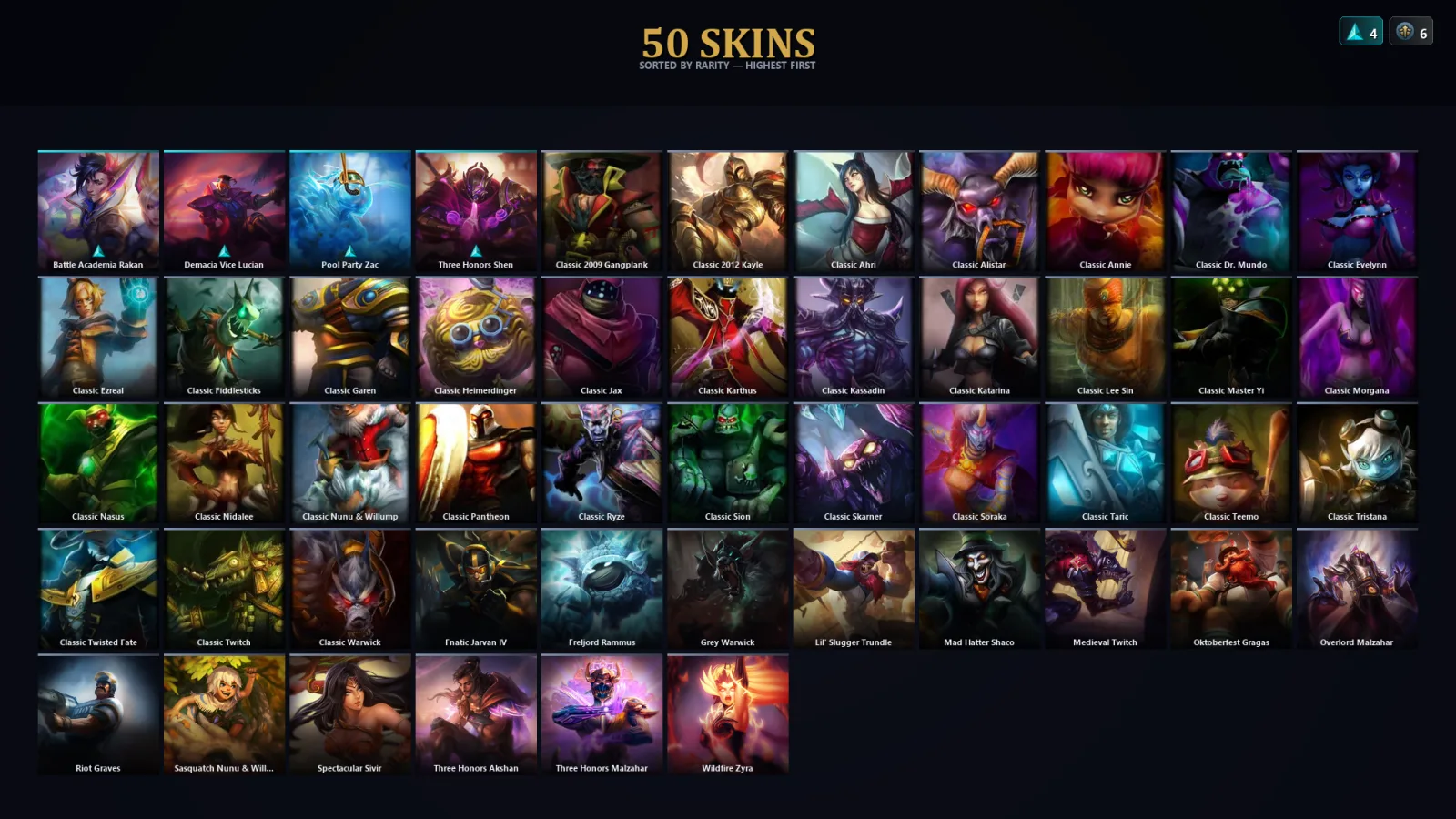 [LoL] | EUW | Level 47 | 86 Champions | 50 Skins