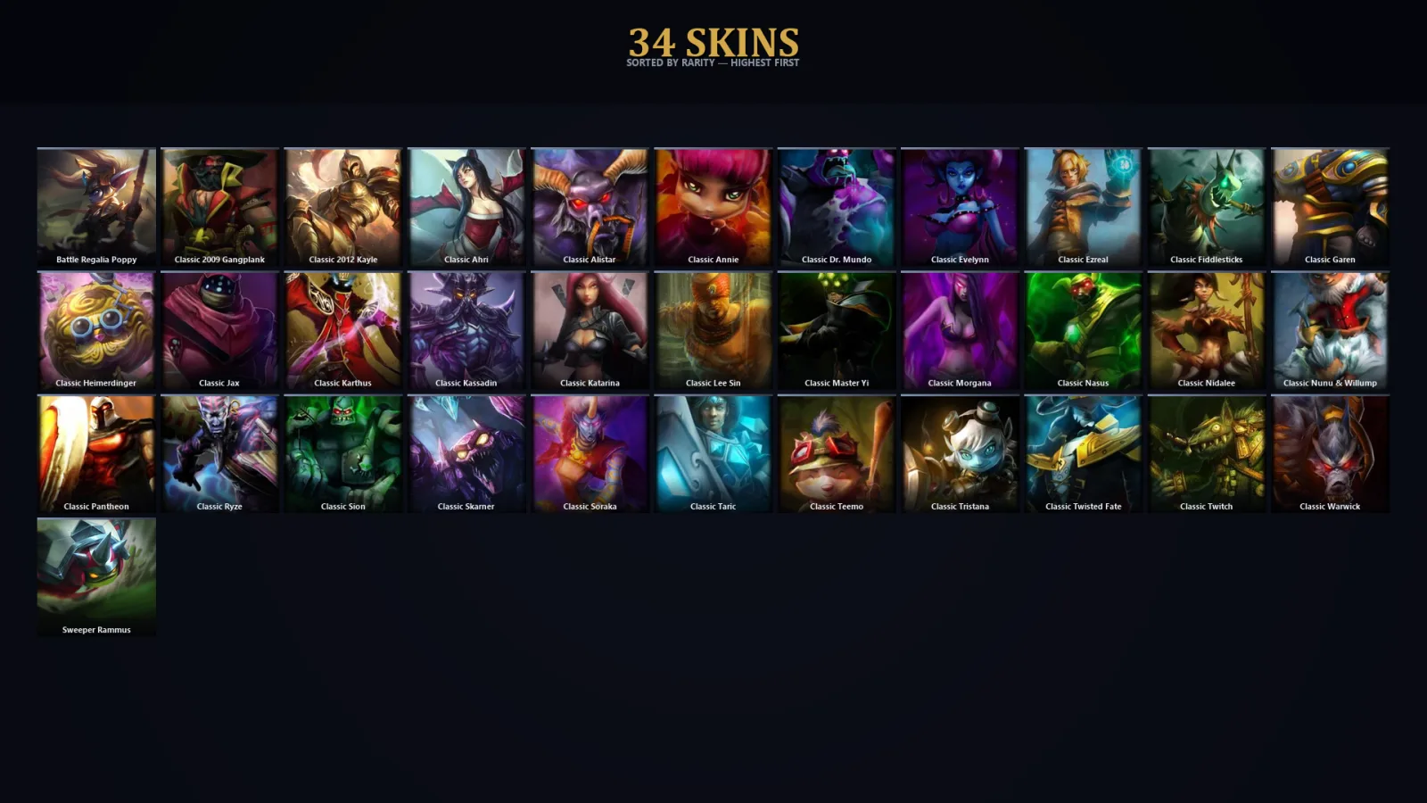 [LoL] | EUW | Level 44 | 38 Champions | 34 Skins