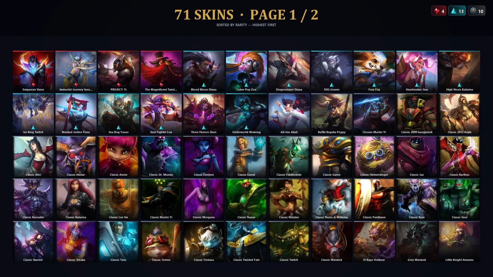 [LoL] | EUW | Level 107 | Gold IV | 128 Champions | 39 Skins | 23,893 BE