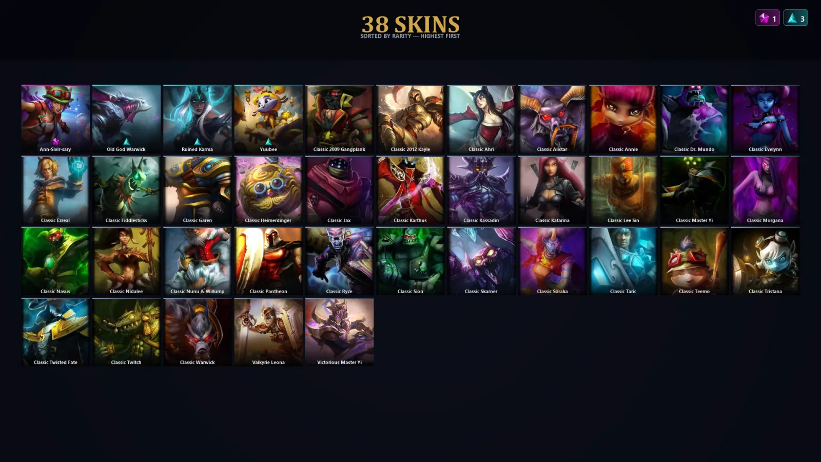 [LoL] | EUW | Level 35 | 43 Champions | 38 Skins