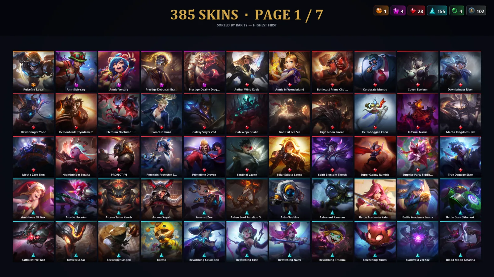 [LoL] | EUW | Level 500 | Silver II | 172 Champions | 353 Skins | 134,886 BE