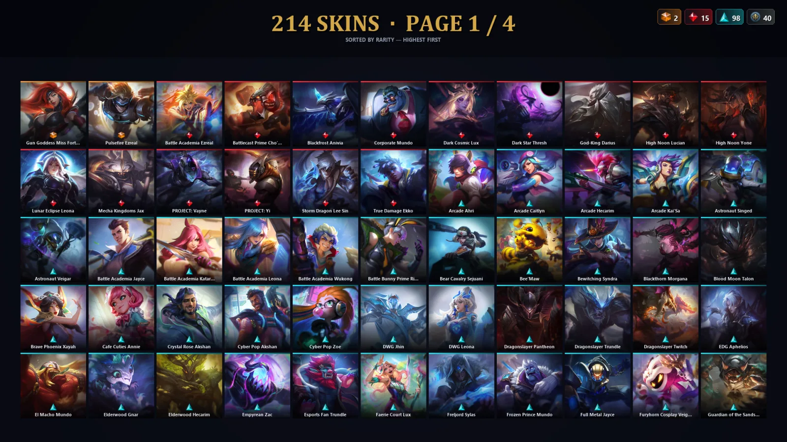 [LoL] | EUW | Level 470 | 173 Champions | 182 Skins | 71,977 BE