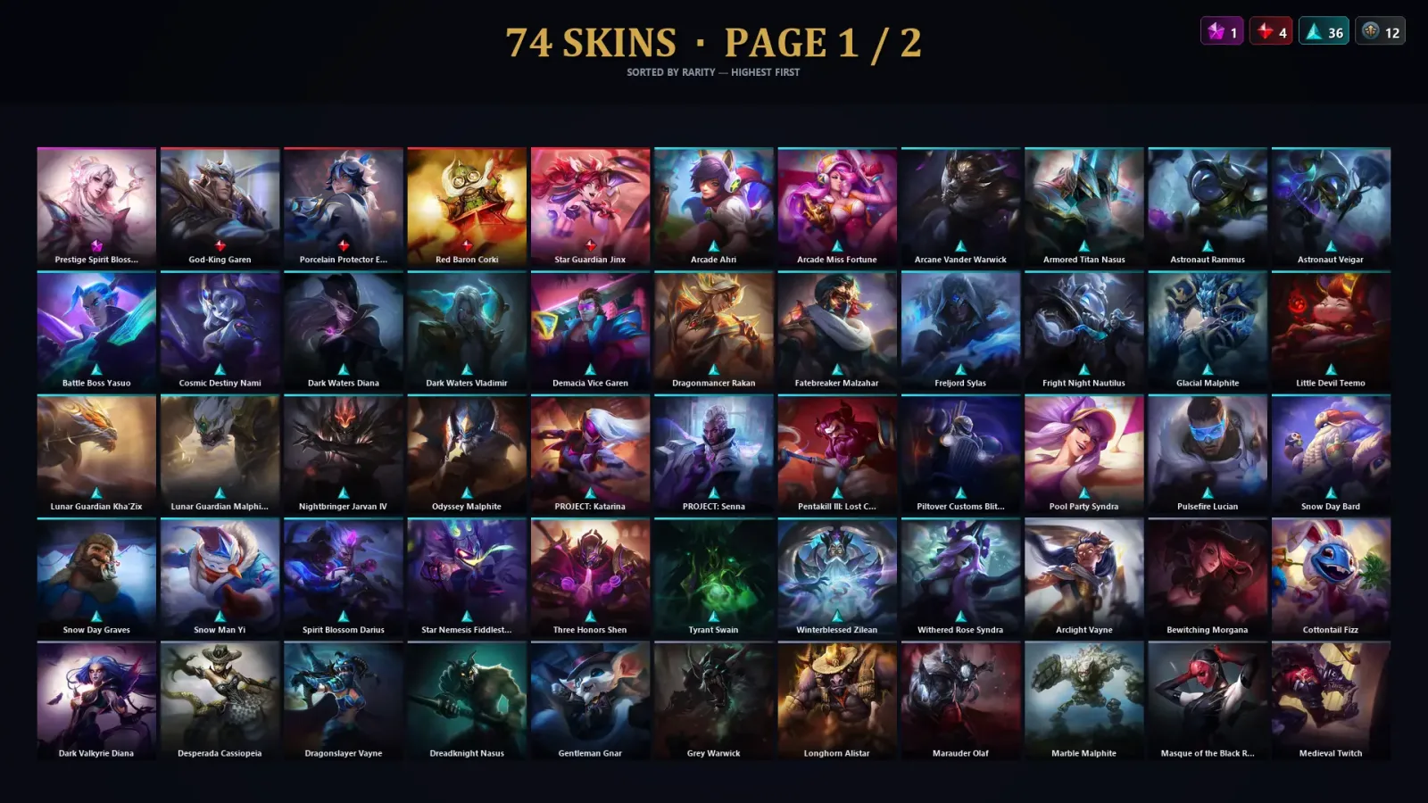 [LoL] | TR | Level 208 | 172 Champions | 74 Skins | 76,606 BE