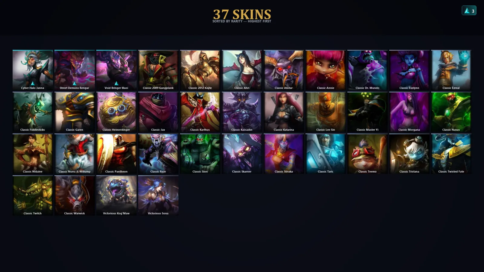 [LoL] | EUW | Level 42 | Platinum III | 43 Champions | 37 Skins