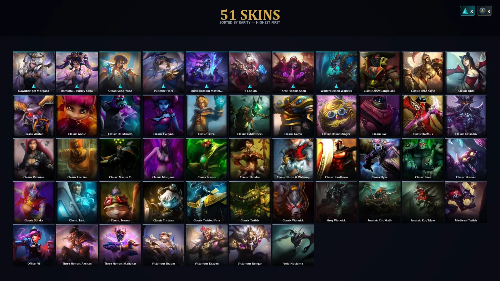 [LoL] | TR | Level 65 | Platinum IV | 117 Champions | 51 Skins