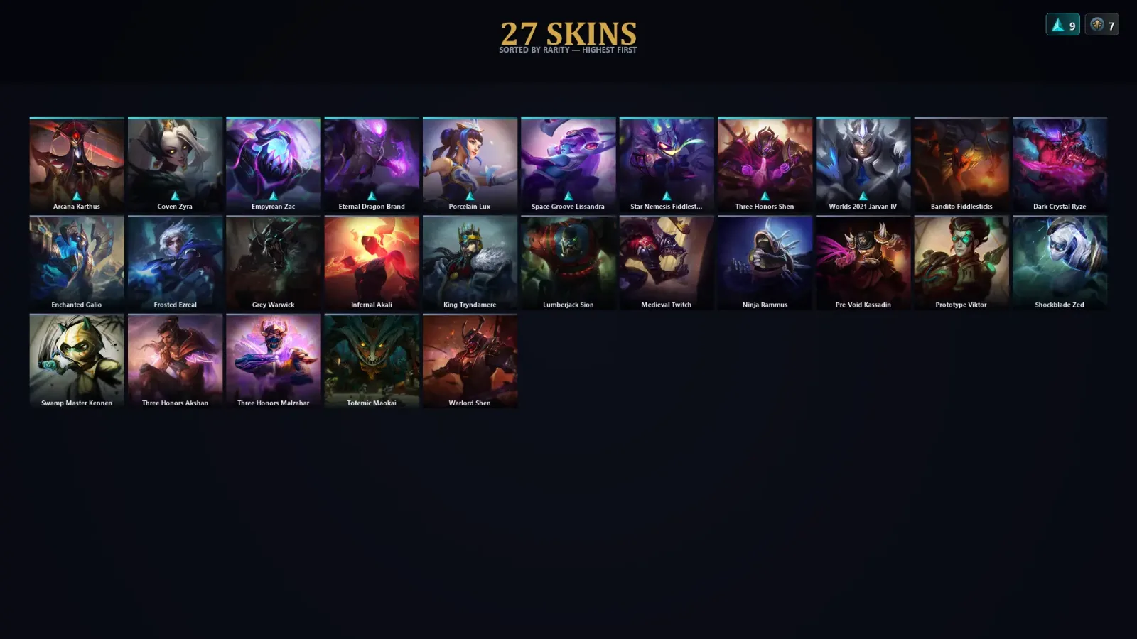 [LoL] | TR | Level 152 | 81 Champions | 27 Skins | 85,855 BE