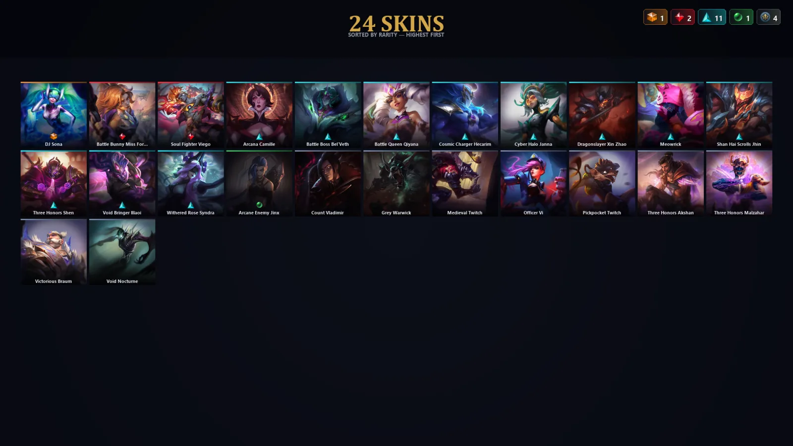 [LoL] | TR | Level 30 | Grandmaster | 100 Champions | 24 Skins | 17,896 BE