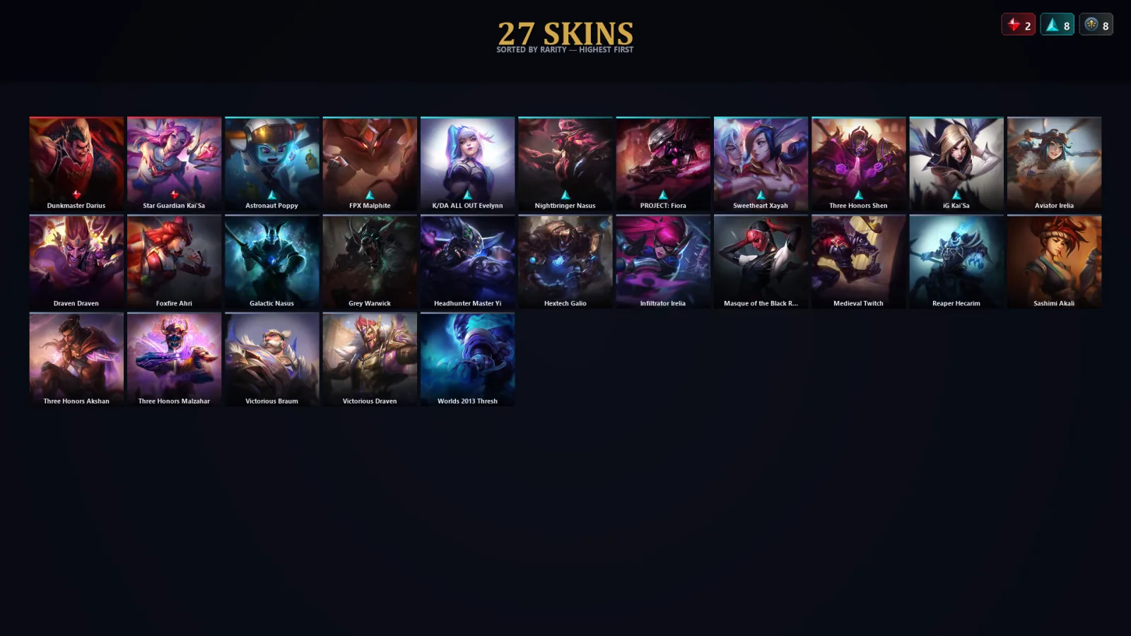 [LoL] | TR | Level 71 | Platinum II | 145 Champions | 27 Skins