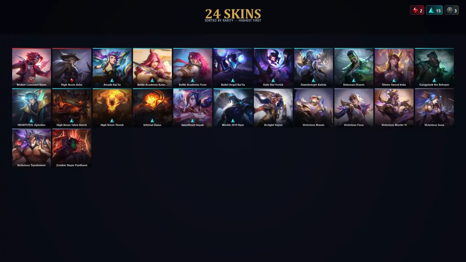 [LoL] | TR | Level 87 | Platinum IV | 120 Champions | 24 Skins