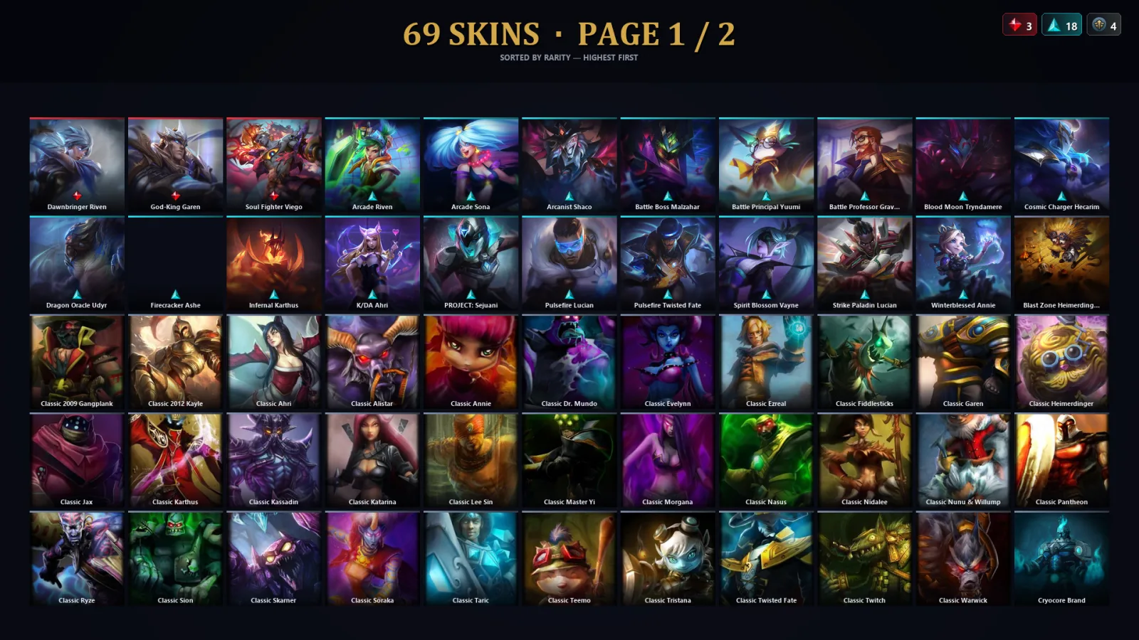 [LoL] | TR | Level 82 | 125 Champions | 69 Skins