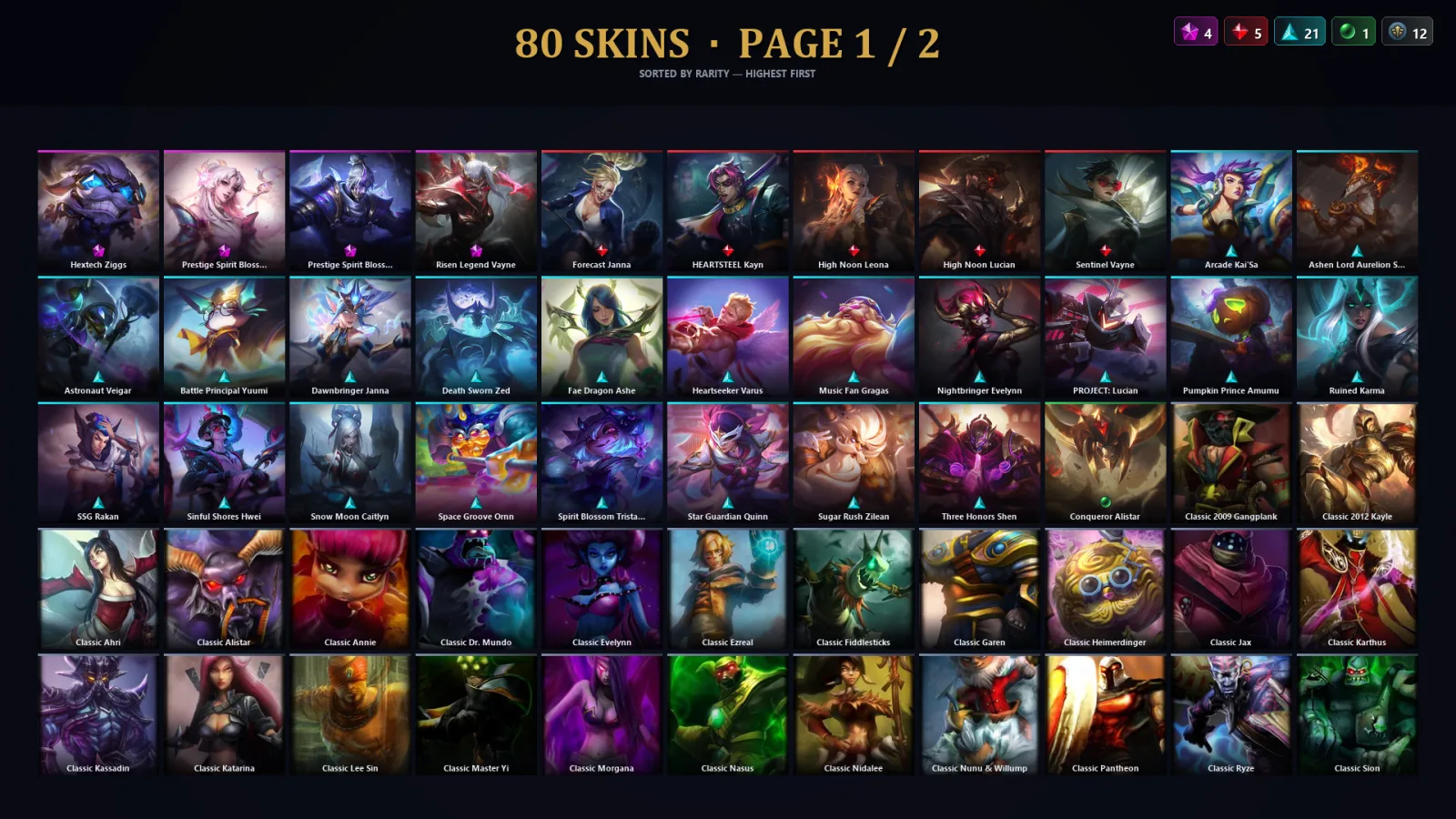 [LoL] | TR | Level 71 | Gold III | 85 Champions | 48 Skins