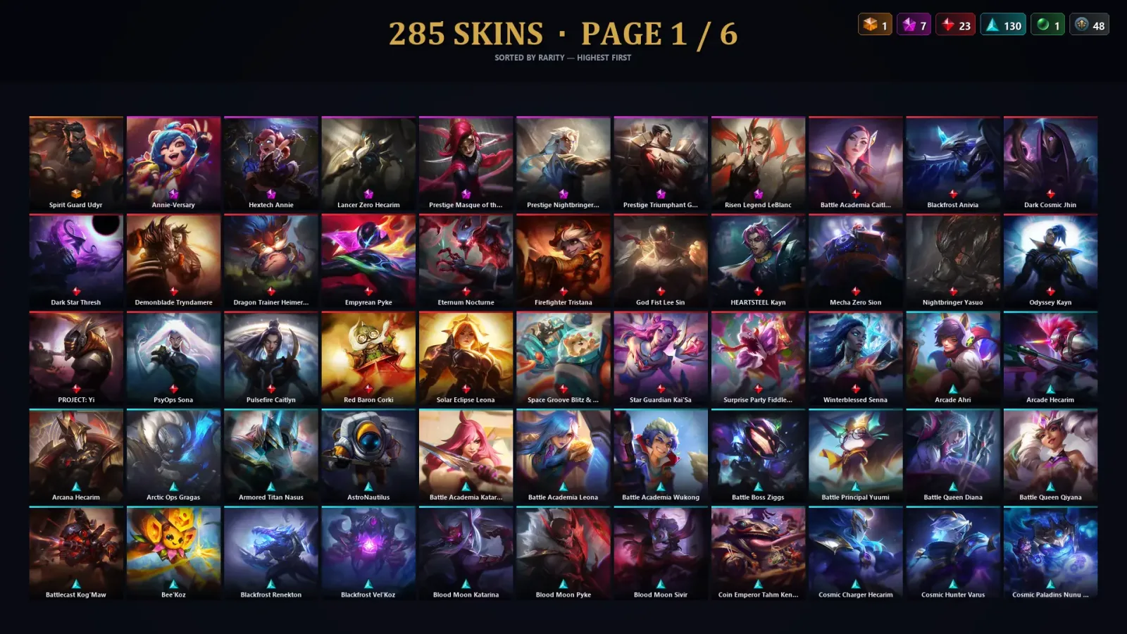 [LoL] | TR | Level 361 | 172 Champions | 285 Skins | 28,735 BE — LoL account