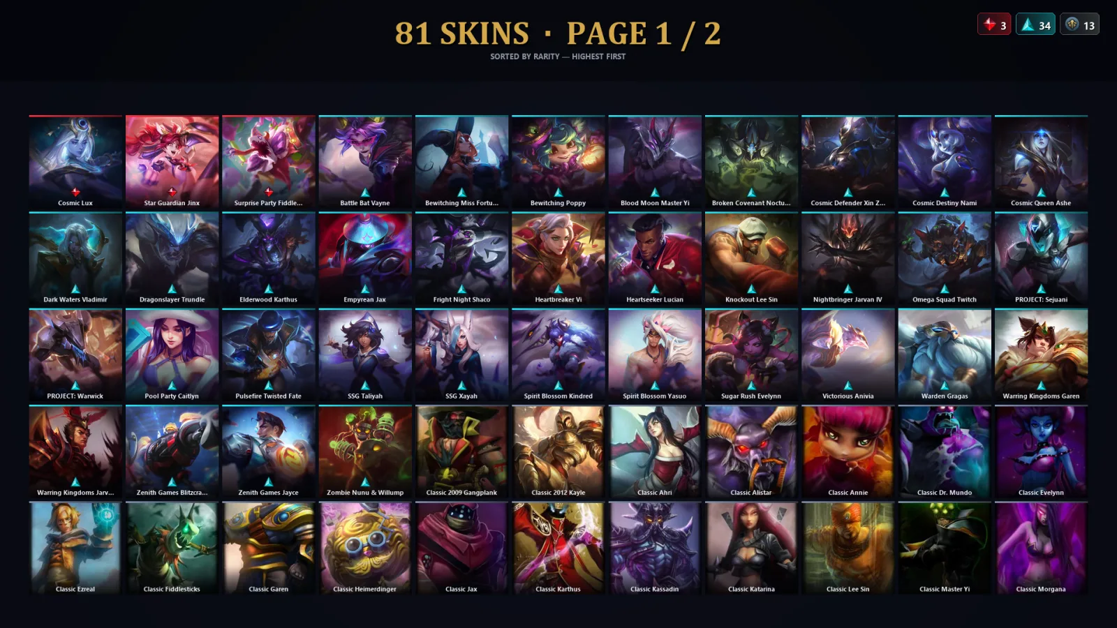[LoL] | EUW | Level 73 | 125 Champions | 49 Skins