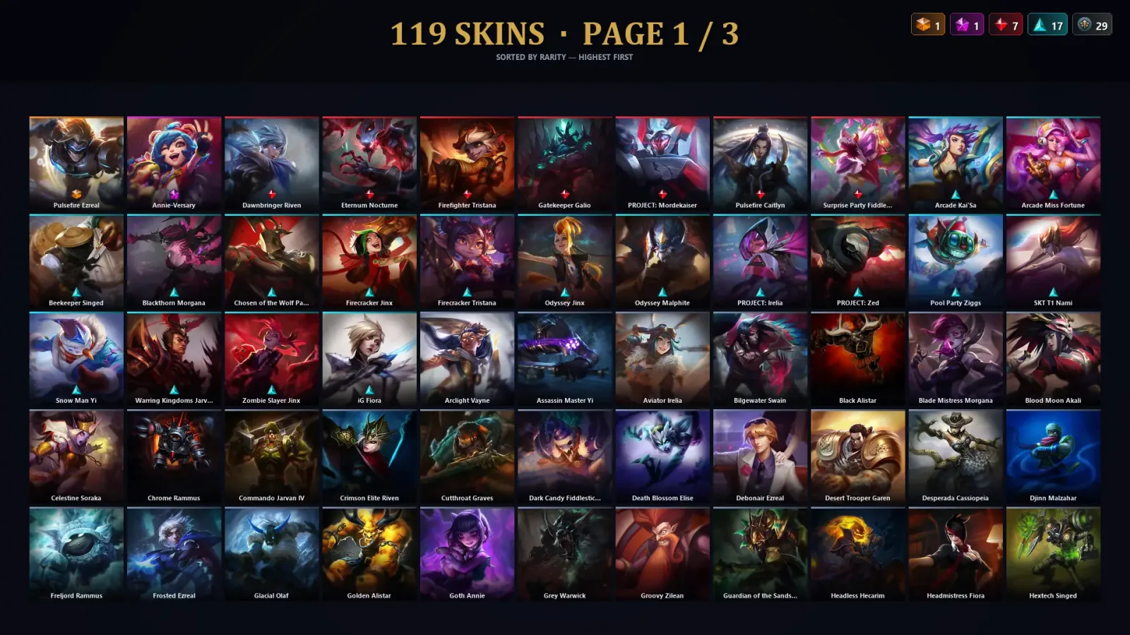 [LoL] | TR | Level 106 | 160 Champions | 119 Skins — LoL account