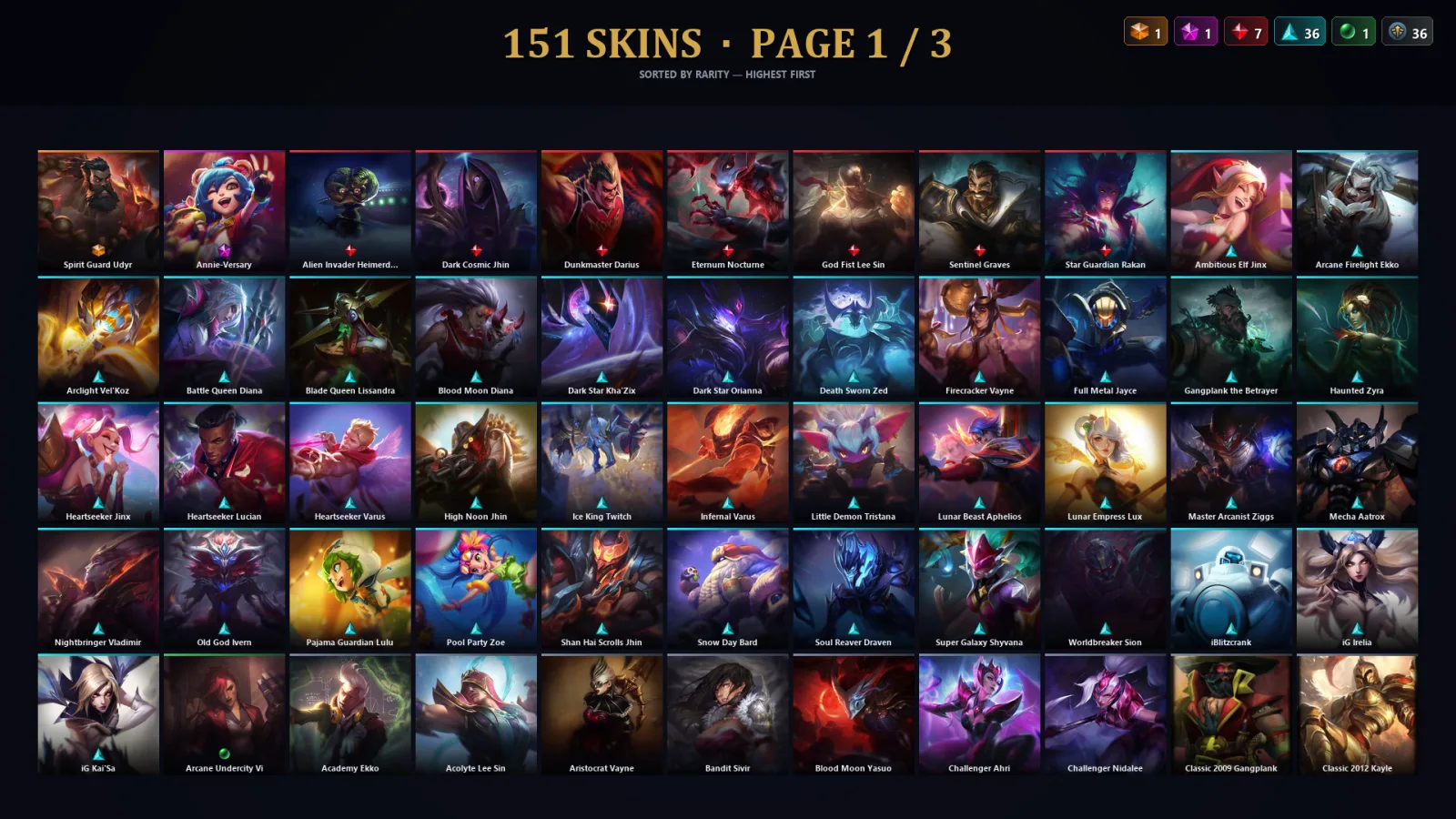 [LoL] | EUW | Level 261 | Bronze IV | 171 Champions | 119 Skins | 33,044 BE