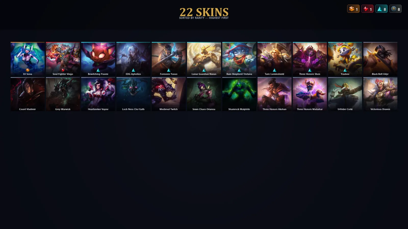 [LoL] | TR | Level 53 | Emerald IV | 124 Champions | 22 Skins