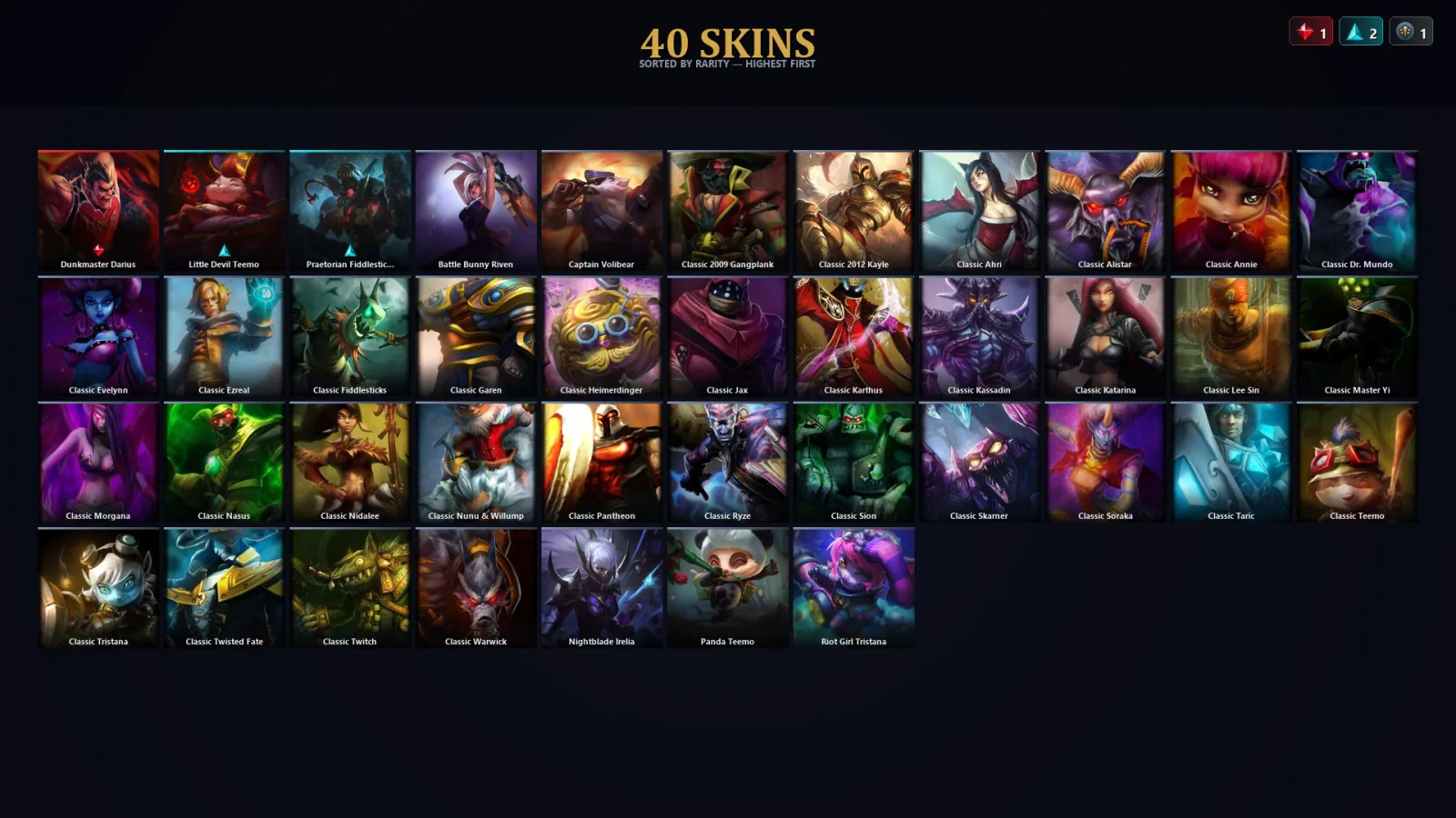 [LoL] | TR | Level 30 | 53 Champions | 40 Skins | 21,391 BE