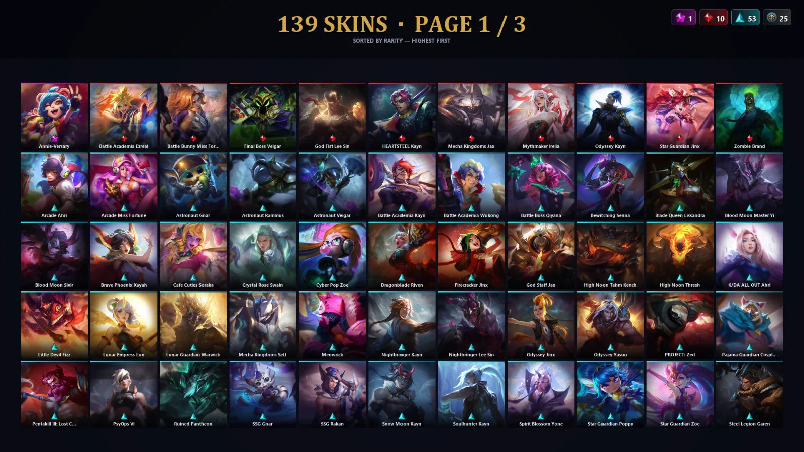 [LoL] | TR | Level 173 | Platinum IV | 131 Champions | 139 Skins | 47,961 BE