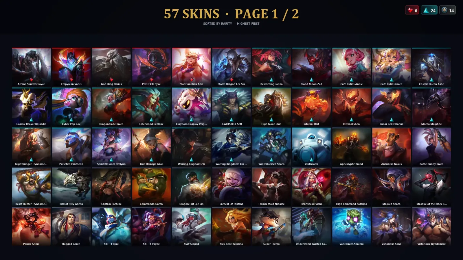 [LoL] | TR | Level 182 | Emerald III | 151 Champions | 57 Skins — LoL account