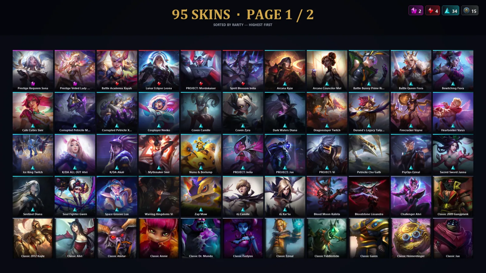 [LoL] | TR | Level 88 | Platinum IV | 127 Champions | 95 Skins
