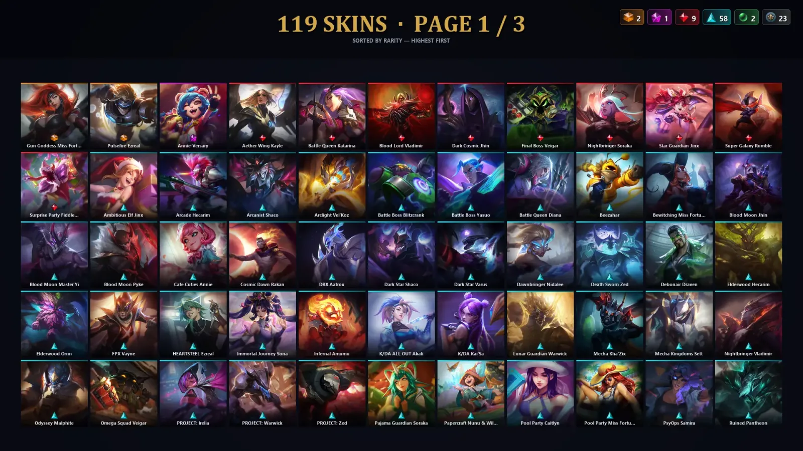 [LoL] | TR | Level 331 | 143 Champions | 119 Skins