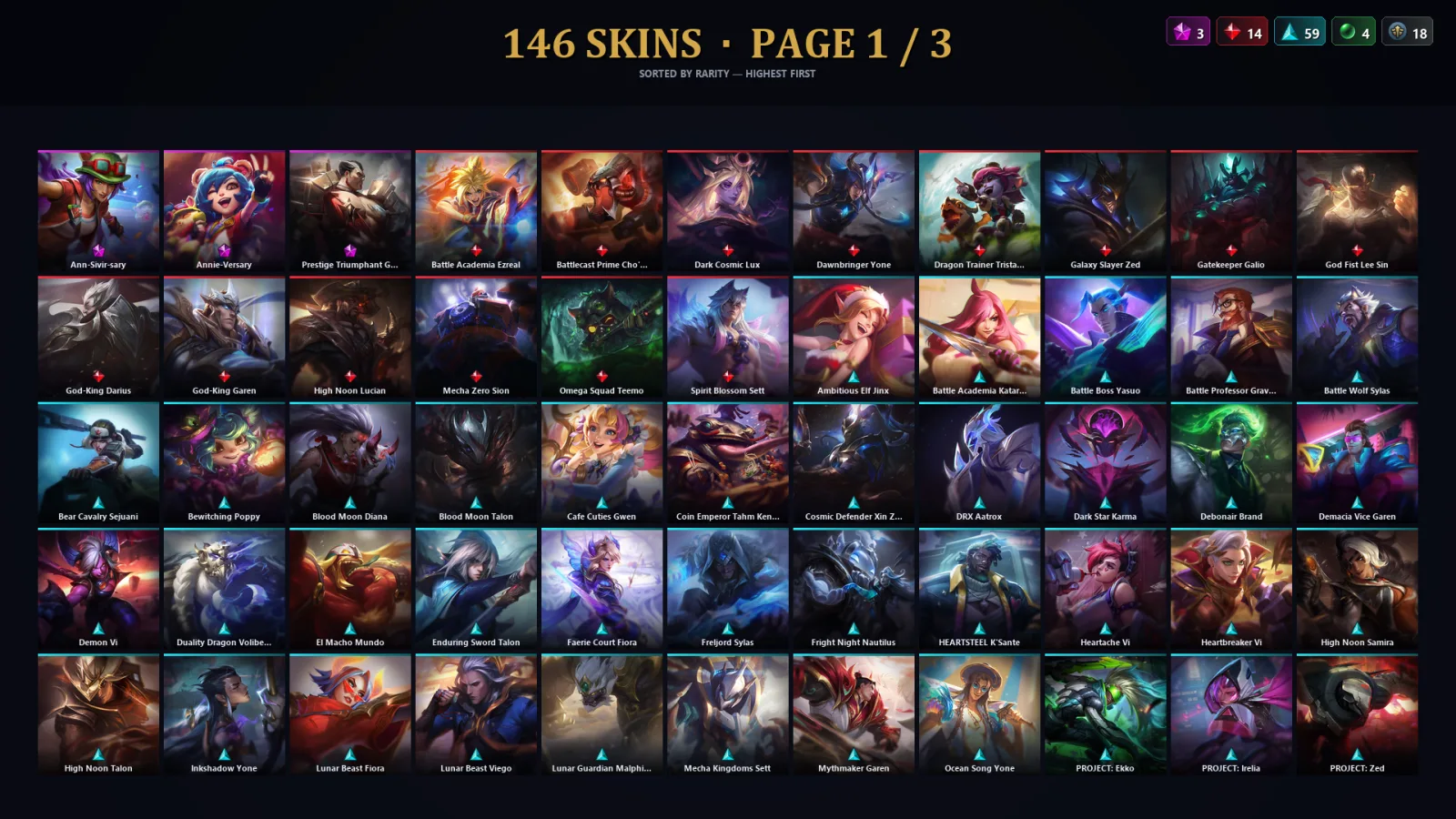 [LoL] | TR | Level 462 | 172 Champions | 146 Skins | 73,379 BE